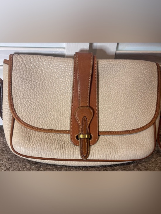 Handbags - Vintage Dooney & Bourke AWL Bone Tan Leather Crossbody Bag USA